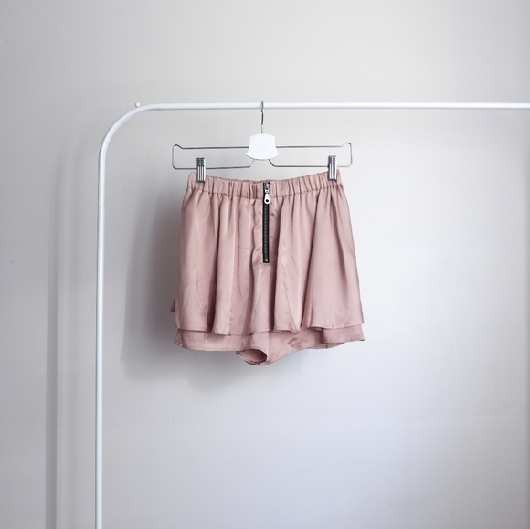 Dusty Rose Satin Shorts - Picture 2 of 2